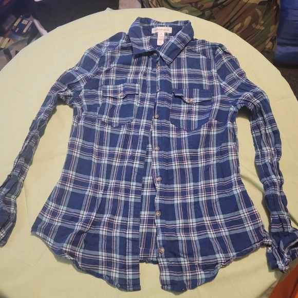 Ambiance Apparel Button Down Plaid shirt - Picture 8 of 9